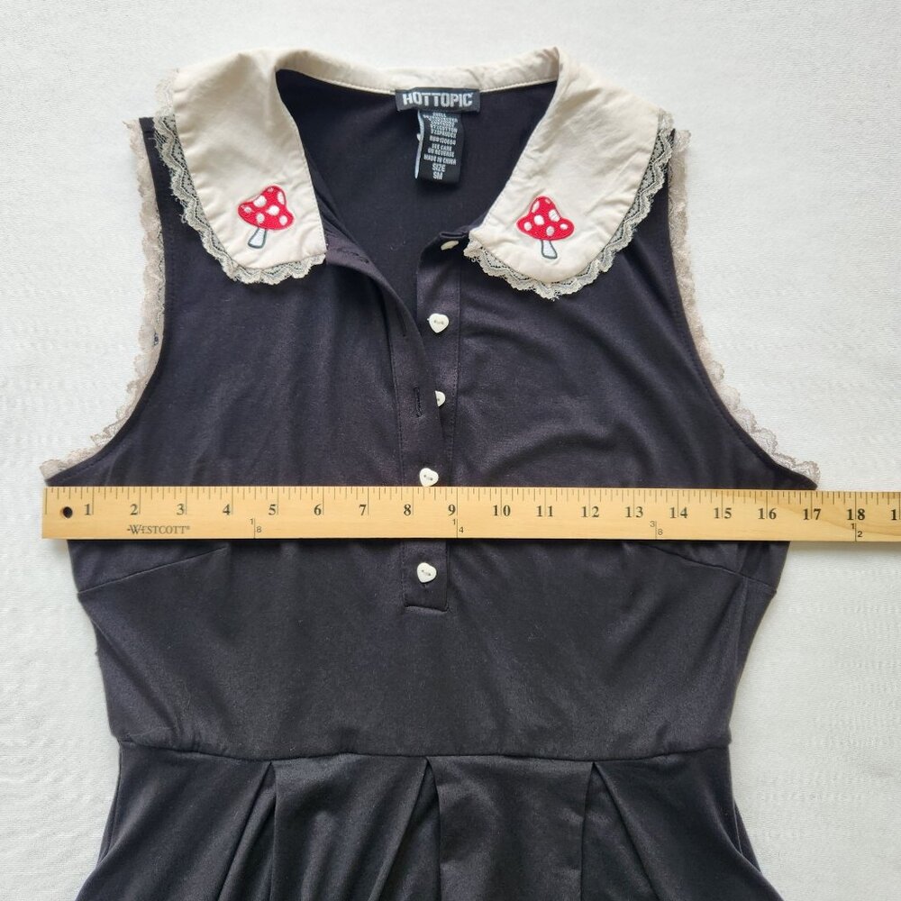 Hot Topic Mushroom Dress Embroidered Lace Hearts Summer Cottagecore Cute Fairy - Picture 12 of 15